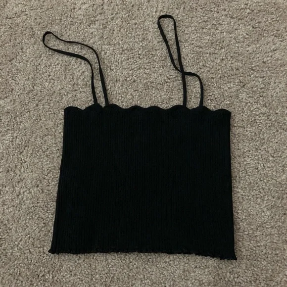 Zara Black Knit Cropped Tank Top - Picture 6 of 7